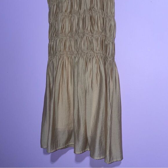 Modern Citizen Smocked Midi Dress Sage Women Size S Minimalist Cottage Prairie - Picture 4 of 11